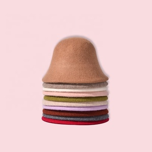 Wholesale Costume Bucket Hat Fashion Round Woollen <strong>Cap</strong> <strong>Winter</strong> Keep Warm Wool Hat Casual Bucket Hats - Product Image 3