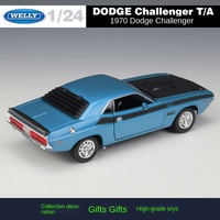 Welly 1:24 1970 DO DGE Challenger T/A, simulación coleccionable de Metal para coche, modelo de coche de aleación fundida, colección de juguetes, regalos de exhibición