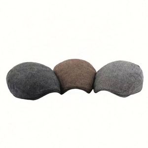 Wholesale Large Head Beret Flat Top Ivy <b>Hat</b> <b>for</b> Men Spring Autumn Winter Warm Knnited Cap Multiple Sizes <b>for</b> Casual Outdoor - Product Image 2