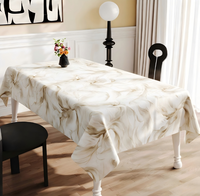 Nappe de table florale de luxe en PU, tailles personnalisables, motifs imprimés, imperméable, anti-taches, torchon de protection minimaliste pour la maison