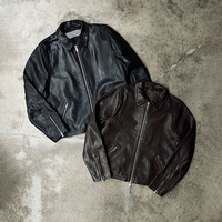Veste en cuir vintage surdimensionnée à double fermeture éclair, design tendance, échantillonnage rapide, fabrication sur mesure de vestes en cuir PU