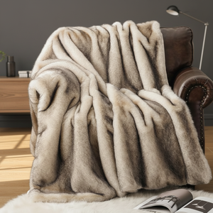 Plaid en fausse fourrure Zhengtai à poils longs et brossés, doux, chaud, luxueux et moelleux - Product Image 2