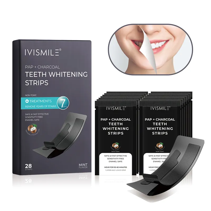 Factory Manufacturer Private Logo Residue Free Professional Home 6% HP PAP White Advanced Tooth White Teeth Whitening Strips