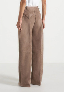 Women's High Waist Wide Leg <b>Wool</b> Trousers Solid Color Anti-Wrinkle Full Length Loose Fit Women's <b>Pants</b> Minimalist Style - Product Image 3