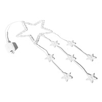 Guirlande lumineuse LED rechargeable en forme d'étoile de Noël, alimentée par USB Type C, 8 modes, minuterie, blanc chaud, pour intérieur et extérieur, décoration de fenêtre