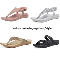 Sandales plates d'été pour femmes, nouveau Design, chaussures de plage, orthopédiques, Support de voûte plantaire, pantoufles pour femmes, sandales personnalisées