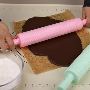 <span class=keywords><strong>Rouleau</strong></span> à pâtisserie texturé antiadhésif de 10 pouces en plastique pour tortillas et fondant, outil de pâtisserie - Product Image 5