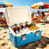 Glacière isotherme robuste de 50 L pour la pêche, la plage, les activités de plein air, de qualité alimentaire, portable, avec poignée