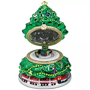 Boîte à <span class=keywords><strong>musique</strong></span> de Noël en résine polyrésine transparente à manivelle - Product Image 1