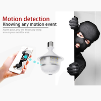 Caméra Ampoule V380pro 3MP E27, Objectif Panoramique 1.44mm, Angle de Vision 170 Degrés, Audio Bidirectionnel, Détection de Mouvement Cloud, Sans Fil Intérieur