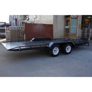 Expédié en 7 jours, en stock : <span class=keywords><strong>Remorque</strong></span> de transport de voitures hydraulique inclinable noire, 2 essieux, capacité de charge 2000 kg, avec frein électrique neuf. - Product Image 2