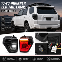 Feux arrière LED de rechange, base noire fumée, feux de position rouges LED, pièces détachées compatibles avec Toyota 4Runner 2010-2020