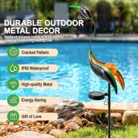 Lampe solaire de jardin, statue d'héron en métal, décoration extérieure, sculptures étanches pour patio, pelouse, véranda, décoration extérieure