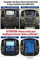 Pour Nissan Pathfinder / Navara (08-12) Écran vertical Tesla 12,8 pouces Autoradio sans fil Multimédia Android Auto CarPlay