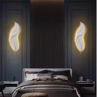 Lampu Dinding LED Bentuk Bulu Modern untuk Ruang Tamu, Latar Belakang TV, dan Kantor Rumah