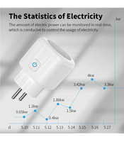 SLS 20A Zigbee Smart Power Socket EU Schuko Plug avec télécommande sans fil Energy Monitor Timing Fonctionne avec Google Home Alexa