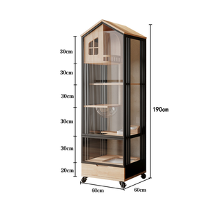 Maison pour chat en bois massif, écologique, simple, moderne, panoramique, de luxe, pour l'intérieur, avec bac à litière, toutes saisons, capacité de 74 kg - Product Image 4