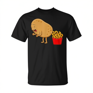 Camiseta Curly Fries Potato Food Eaters, color negro, unisex, talla para adultos - Product Image 2