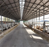 Abri pour bétail en acier galvanisé anti-rouille et imperméable pour porcs et moutons, accessoires complets sur mesure, structure stable, faible coût de construction