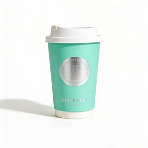 Gobelets en papier personnalisés imprimés en flexographie, 12 oz, double paroi isolée, avec encre de qualité alimentaire pour boissons chaudes, vente en gros pour cafés. - Product Image 2