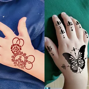 Hete Verkoop Stencil Kids Fashion Henna Mehndi Zwarte Tattoo Stickers Stencil Art Hand Tijdelijke Tattoo Stencils
