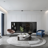 Console multimédia en MDF, rangement minimaliste blanc, style hôtelier, luxe français, mi-siècle