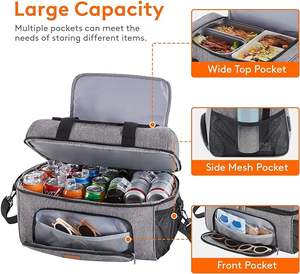 Enfriador portátil ligero con aislamiento grande, bolsas de hielo de choque, <span class=keywords><strong>Picnic</strong></span>, playa, trabajo, viaje, viaje, bolsa refrigeradora de viaje, bolsa de almuerzo congelable - Product Image 2