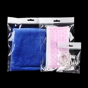 Printing LOGO OPP/PP White card head bag jewelry self-adhesive bag transparent clothing packaging bags plastic