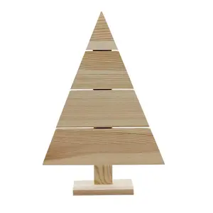 Creative Hobbies Standing Wood Pallet Christmas Tree, 14.5" x 9.5", Rustic Farmhouse Decoration, Craft Project | Pack of 2