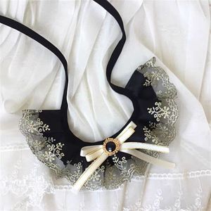 Collar de encaje con lazo para mascotas, bufanda, juguete de peluche, babero lindo para gatos, perros y cachorros, babero de hadas para la saliva - Product Image 2