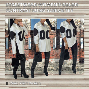 Camiseta de Manga Larga para Mujer, Estilo Urbano, Informal, Transpirable, Ecológica, Holgada, para Otoño - Product Image 2