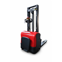 Nouveau chariot élévateur électrique 1,5 tonne pour intérieur, transpalette autoporté avec batterie au plomb-acide pour ateliers de réparation de machines
