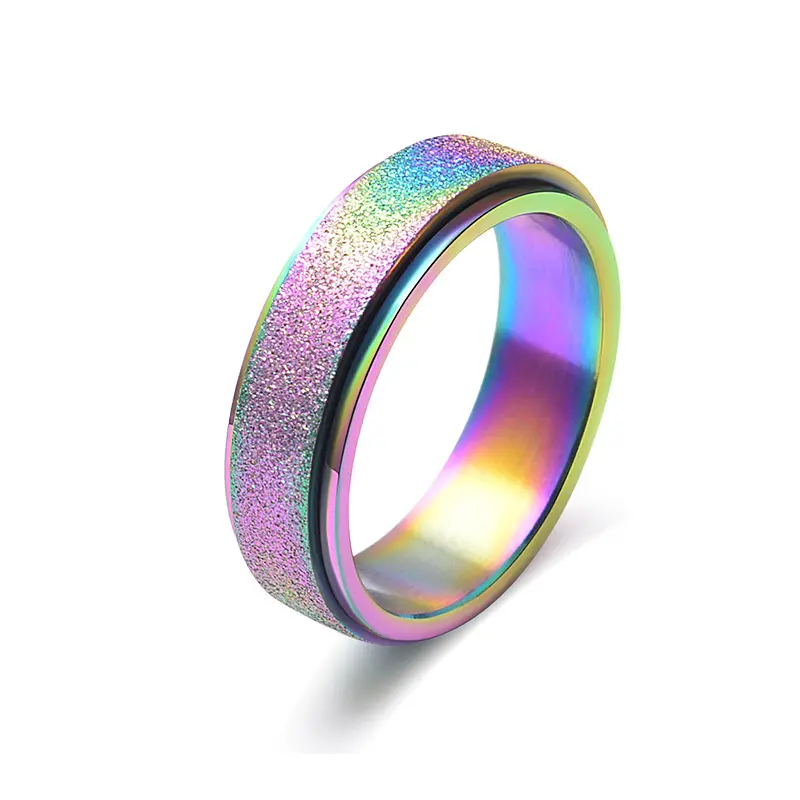 ชุดแหวนสแตนเลส6มม. กันระเบิดทราย,ชุดวงแหวนสีรุ้งสีโรสโกลด์สีรุ้ง
