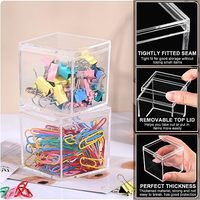 Boîte d'invité de mariage en acrylique Cube carré en plastique avec couvercle Mini boîte d'affichage de conteneurs en acrylique pour douche nuptiale de mariage