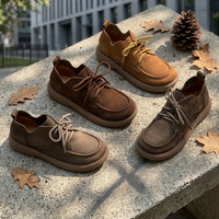 Chaussures pour femmes en cuir véritable faites à la main, modèle Varsavvas 1026, best-seller, directement de l'usine ; style vintage artistique à bout rond et talon bas