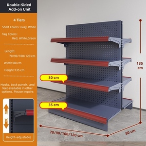 Estante de Exhibición Resistente para Supermercado y Tienda Minorista, Panel Plano Blanco Leche, Metal Q235 - Product Image 2