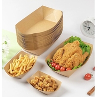 Plateau pliable en papier kraft écologique, recyclable, de qualité alimentaire, personnalisable, pour sushis et frites