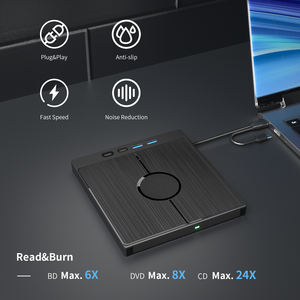Grabador de Blu-ray 7 en 1, Unidad Óptica Multifuncional para Portátil/Escritorio con Capacidad de Caché, Grabadora de CD, Reproductor de <span class=keywords><strong>DVD</strong></span>, <span class=keywords><strong>USB</strong></span> y Lector de Tarjetas - Product Image 6