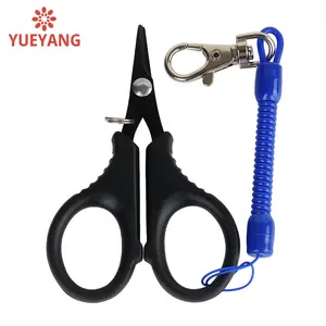 YUEYANG Ti-plated PE line small scissors with shear sleeve lost rope strong nylon line fishing line scissors