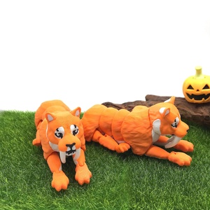 Modèle d'<span class=keywords><strong>animal</strong></span> tigre <span class=keywords><strong>sabre</strong></span>-<span class=keywords><strong>dent</strong></span>é en plastique imprimé en 3D, jouet éducatif pour films et télévision, décoration créative pour voiture - Product Image 4
