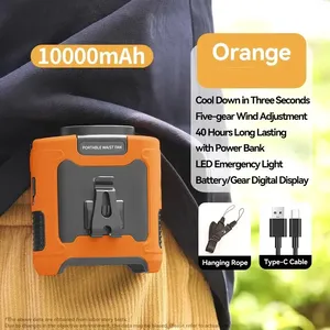 Ventilateur fiable K50 à 5 vitesses: batterie externe de 10000mAh, fonction SOS, idéal pour les randonneurs et le personnel de livraison - Product Image 4