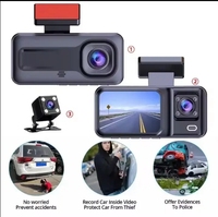 Caméra embarquée 3 canaux (avant, intérieur et arrière) avec vision nocturne HD, enregistrement en boucle, écran IPS et Wi-Fi – Offre Spéciale