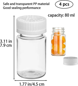 Botella Transparente de PET con Tapa CRC, Envase para Suplementos Farmacéuticos a Prueba de Fugas de Grado Alimenticio - Product Image 2