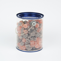 Emballage en plastique transparent jetable personnalisé, boîte cylindrique ronde avec couvercle en métal
