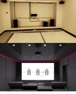 <span class=keywords><strong>Tissu</strong></span> acoustiquement transparent HEYU avec écrans de projection acoustiques tissés blancs, cadre fixe en alliage d'aluminium floqué 1 cm - Product Image 5