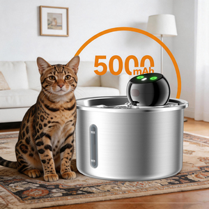 inoxydable de Intelligent automatique sans pompe à eau sans fil capteur de fontaine d'eau pour animaux de compagnie - Product Image 5
