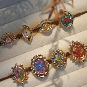 Anello da donna alla moda Vintage fiore secco regolabile oro acciaio inossidabile anello da donna placcato oro <span class=keywords><strong>gioielli</strong></span> regalo quotidiano per <span class=keywords><strong>ragazza</strong></span> - Product Image 2