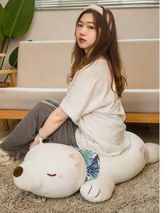 Tiktok Vente Chaude Grand Ours Blanc Pondéré Poupée Mignon Ours En Peluche Jouet Ours Couché Poupée pour Garçon Fille <span class=keywords><strong>Lit</strong></span> Oreiller <span class=keywords><strong>De</strong></span> Couchage - Product Image 6