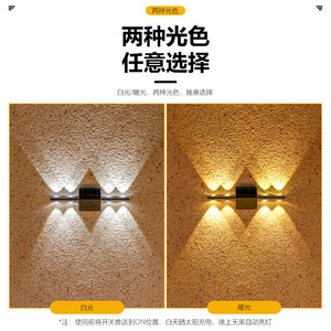Lámpara Solar de Pared para Exteriores, Tira Larga de Luz LED, Base de Aluminio, Difusor de Policarbonato, Ángulo de Haz de 20 Grados, para Decoración de Cercas de Jardín - Product Image 3