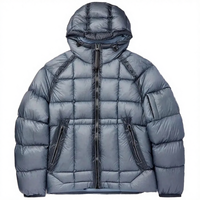 Veste matelassée unisexe imperméable de haute qualité à séchage rapide, style décontracté ajusté, col montant, en polyester/nylon, fermeture éclair fine